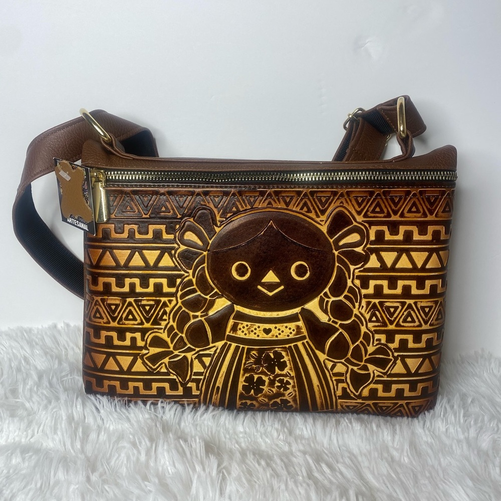 Maria doll crossbody leather  bag